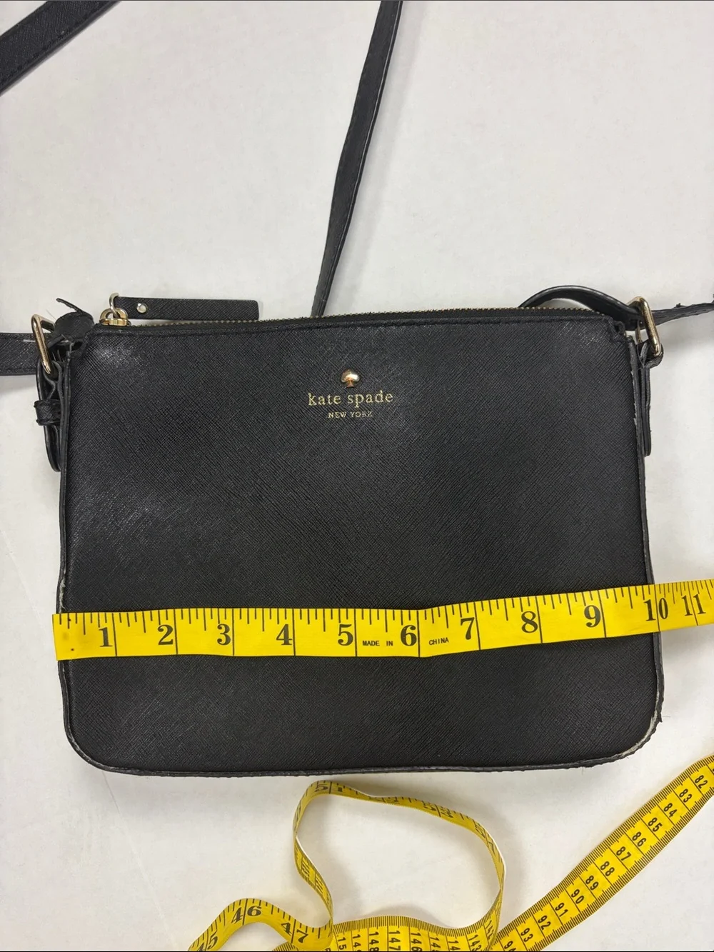 Kate Spade New York Black Saffiano Leather Crossbody Bag (Needs Repair)